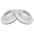 TRQ Front Performance Brake Rotors Set Premium G-Coated Cross Drilled & Slotted Fits Select 1996-2002 Toyota 4Runner 2004 Tacoma