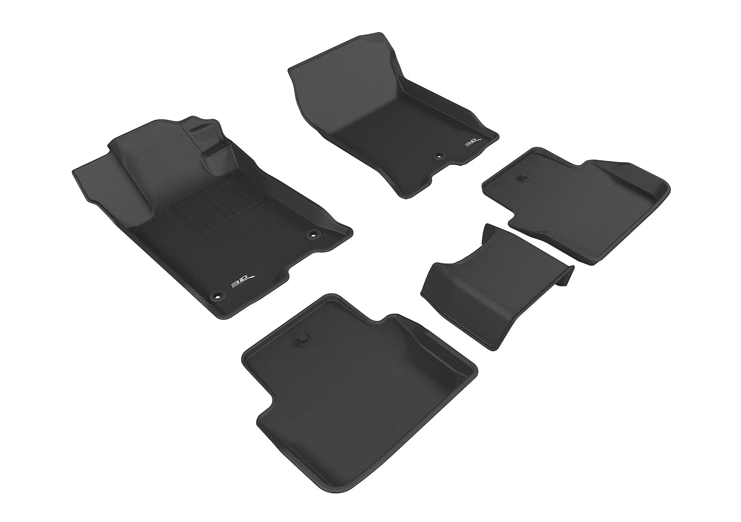 3D MAXpider Custom Fit Kagu Floor Mat (Black) Compatible with Acura TLX FWD 2015-2020 - Full Set
