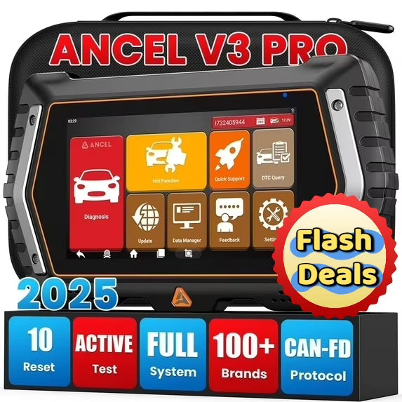 ANCEL V3 PRO OBD2 Scanner Bidirectional & Active Test Car Diagnostic Tool, Full System Scan Tool Code Reader with 10 Resets, WI-FI Lifetime Free Update