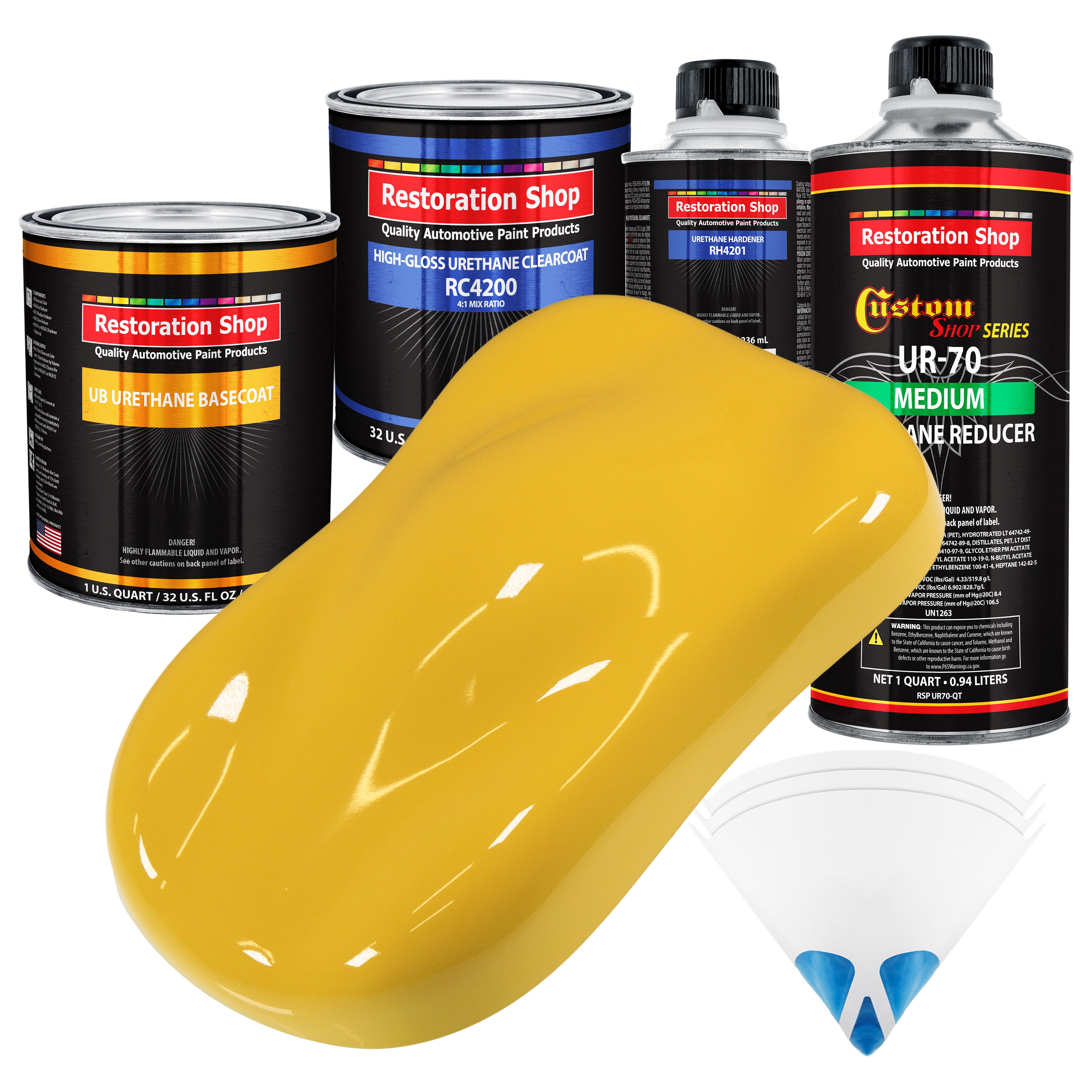 BOSS Yellow Quart URETHANE BASECOAT CLEARCOAT Car Auto Body Paint Kit