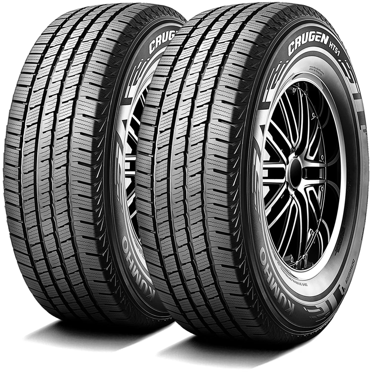 Pair of 2 (TWO) Kumho Crugen HT51 265/65R17 112T All Weather Tires Fits: 2005-15 Toyota Tacoma Pre Runner, 2000-06 Toyota Tundra Limited