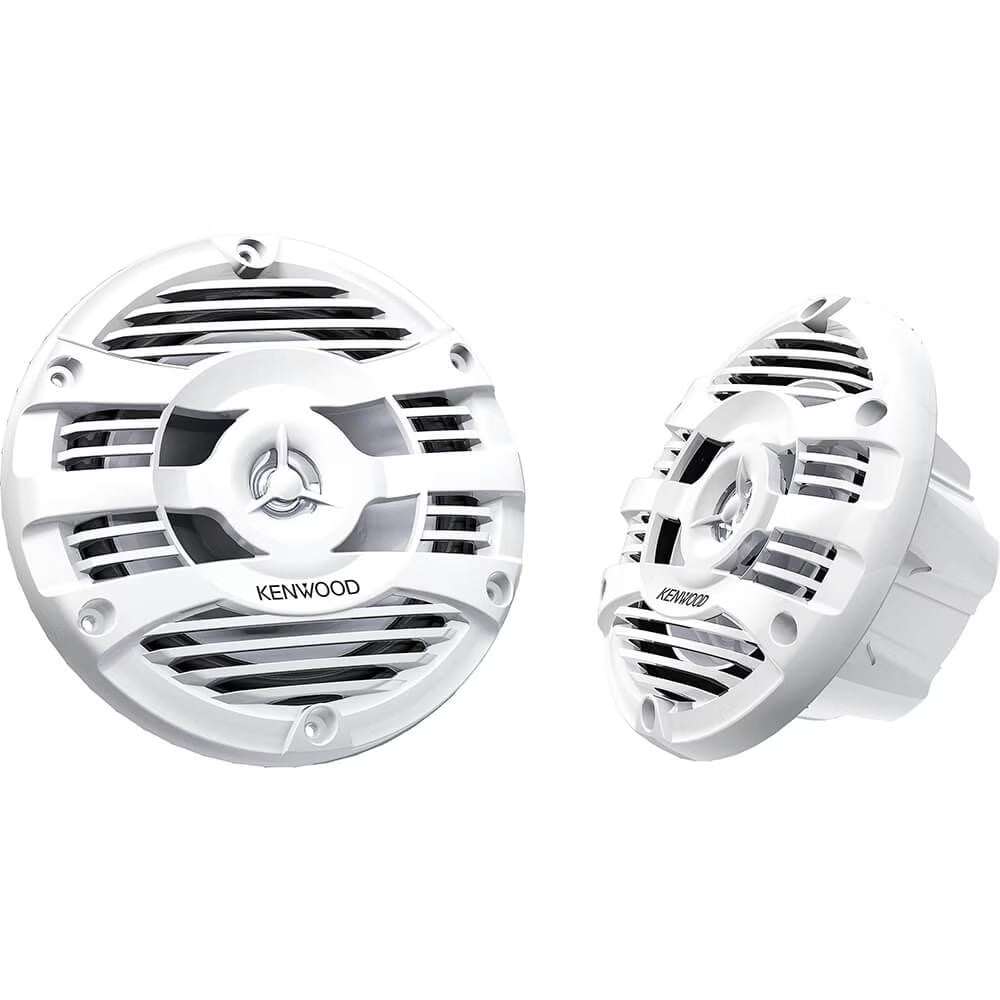 KENWOOD KFC-1653MRW 6.5-in. 150-Watt-Max 2-Way Marine Speakers, White, 2 Pack
