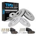 TRQ Front and Rear Brake Pad & Rotor Kit Brake Pads Brake Rotor Ceramic Premium G-Coated Fits Select 2016-2021 Jeep Cherokee