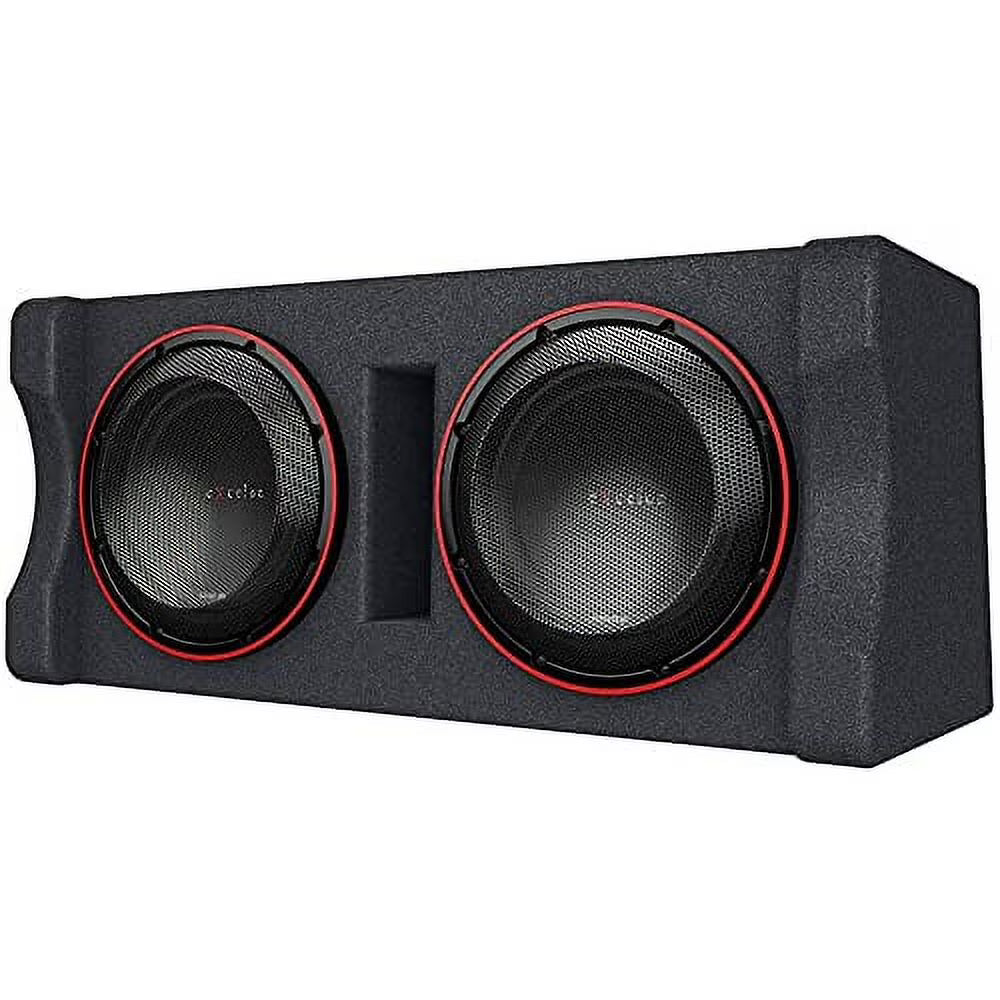 Kenwood Excelon P-XW1221DHP 2-ohm Ported Enclosure with Two 12  Subwoofers | Dual 12  Preloaded High Power Subwoofer Enclosure