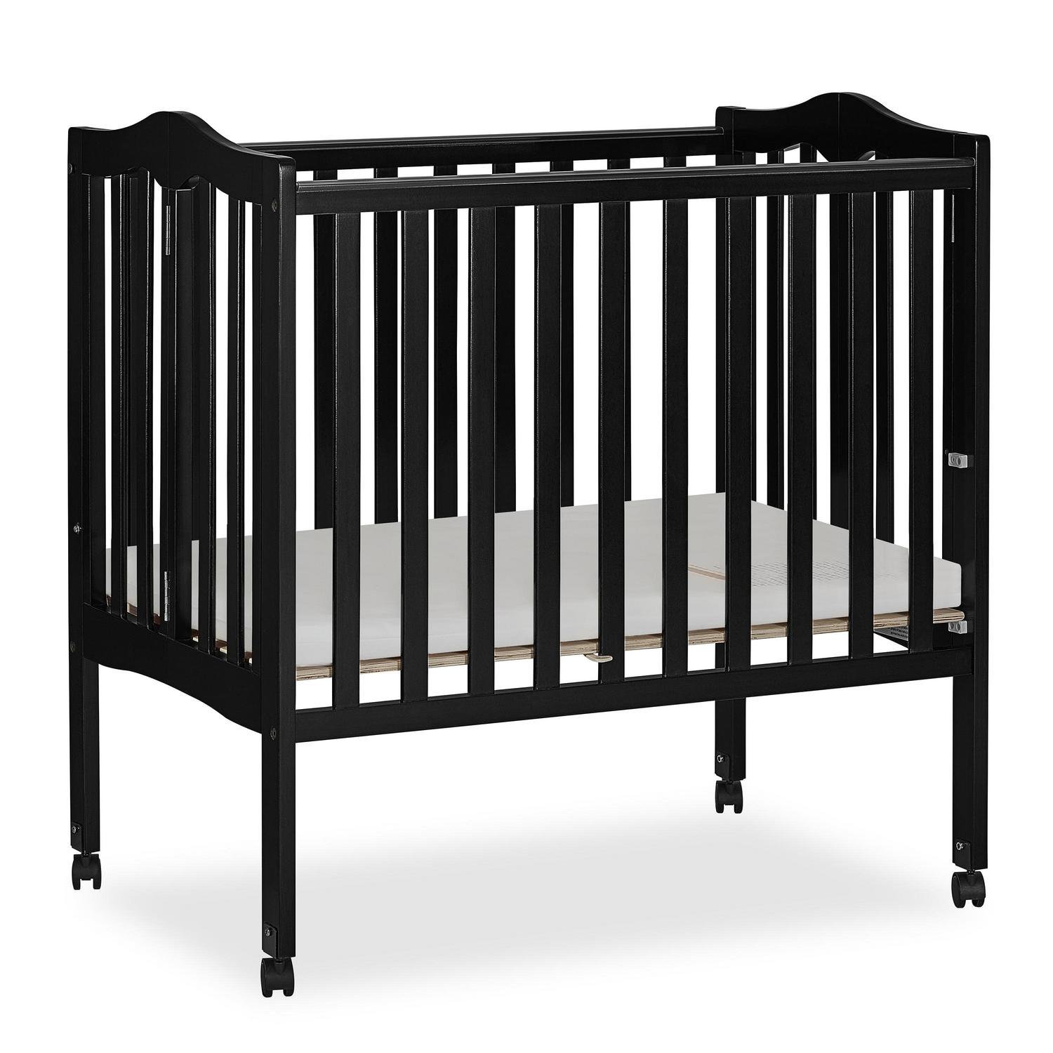 Dream On Me 2-in-1 Lightweight Folding Portable Crib. Black
