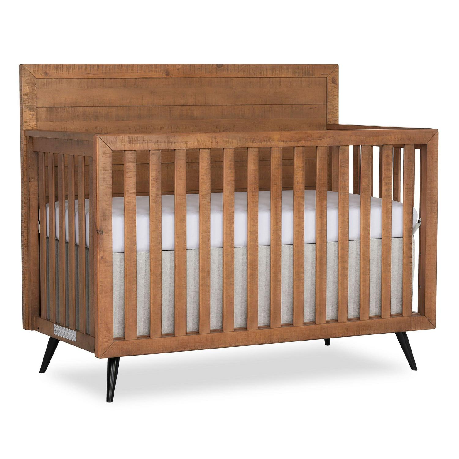 Evolur Stilnovo Mid Century 4-in-1 Convertible Crib. Sugarcane