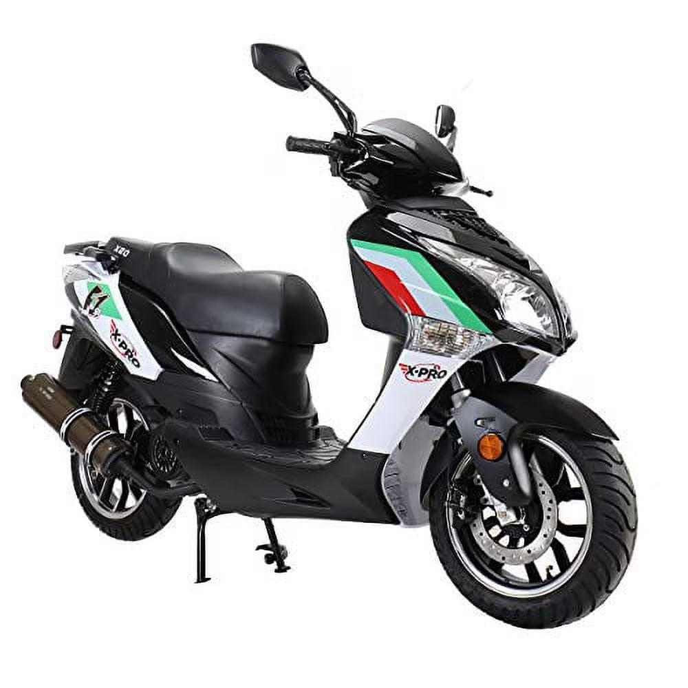 X-Pro Brand New 150cc Gas Moped Motorcycle, 13  Aluminum Wheels, Electric/Kick Start Large Headlights!