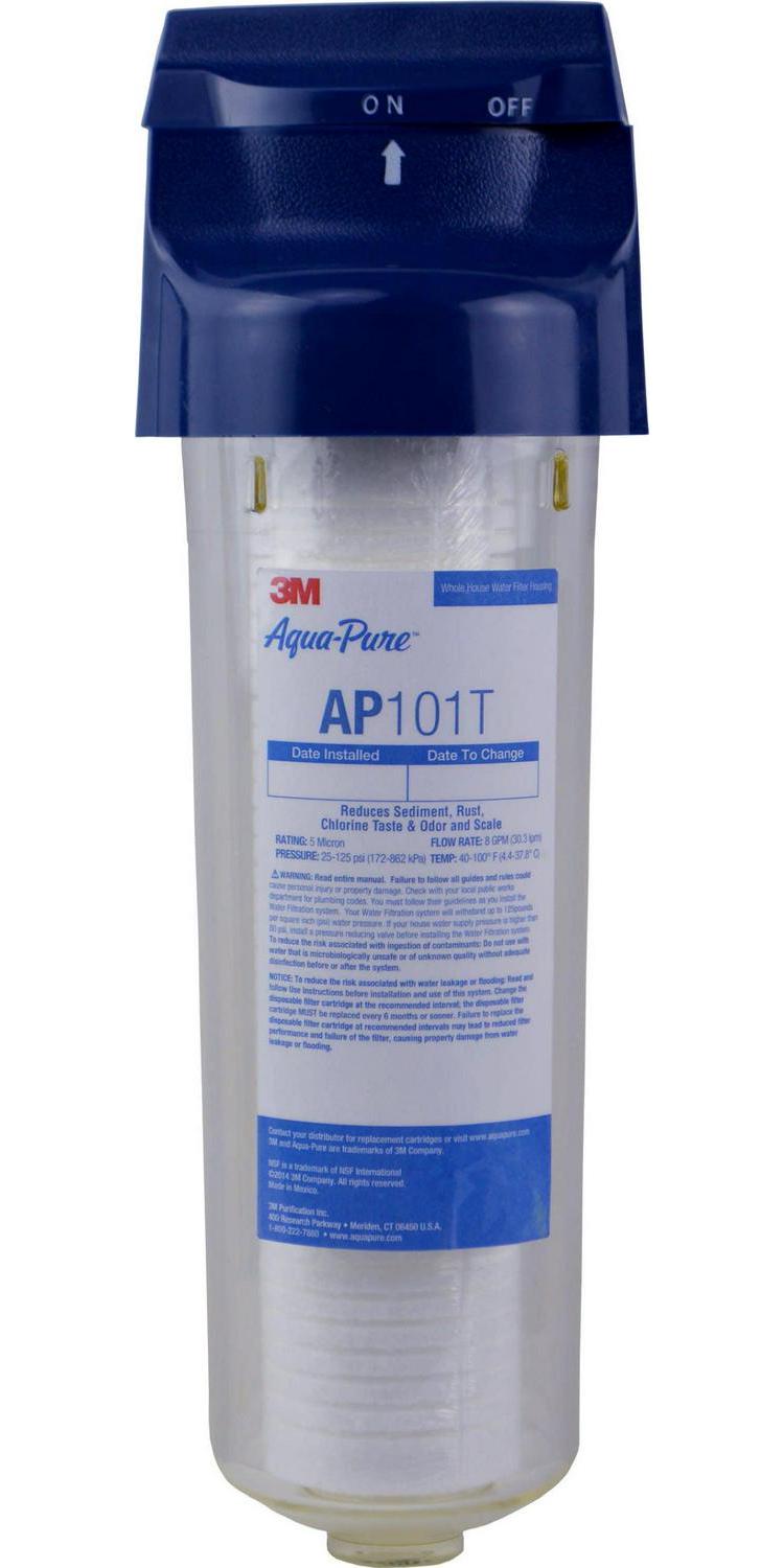 3M Aqua-Pure Whole House Standard Diameter Water Filter Transparent Plastic Housing AP101T. 5530002