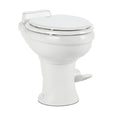 Dometic 320 RV Toilet | White | 302320081 | Standard Height | Gravity Toilet | Elongated Ceramic Bowl | Flush with Foot Pedal | For RVs. Trailers. and Outdoor Campers