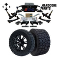 Hardcore Parts 6?? Heavy Duty Double A-Arm Suspension Lift Kit for Club Car DS Golf Cart (1982-2003) with 14  Black 'Voodoo' Wheels and 22 x10.5 -14 GATOR On-Road/Off-Road All-Terrain tires