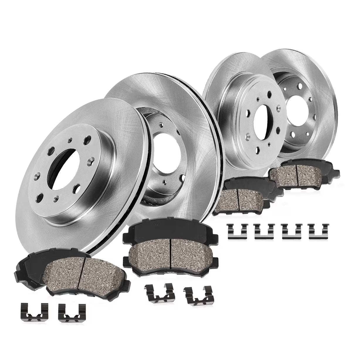Callahan Brake Parts Brake Kit for Acura Integra 1990-1993, Honda Civic 1992-1993 Front and Rear Replacement Brake Rotors with Ceramic Brake Pads EBYK017586