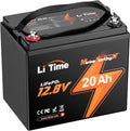LiTime 12V 20Ah Marine Starting Lithium Battery 800 CCA Low-Temp Protection LiFePO4 Battery 20A BMS 4000-15000 Cycles for Yacht, Boat