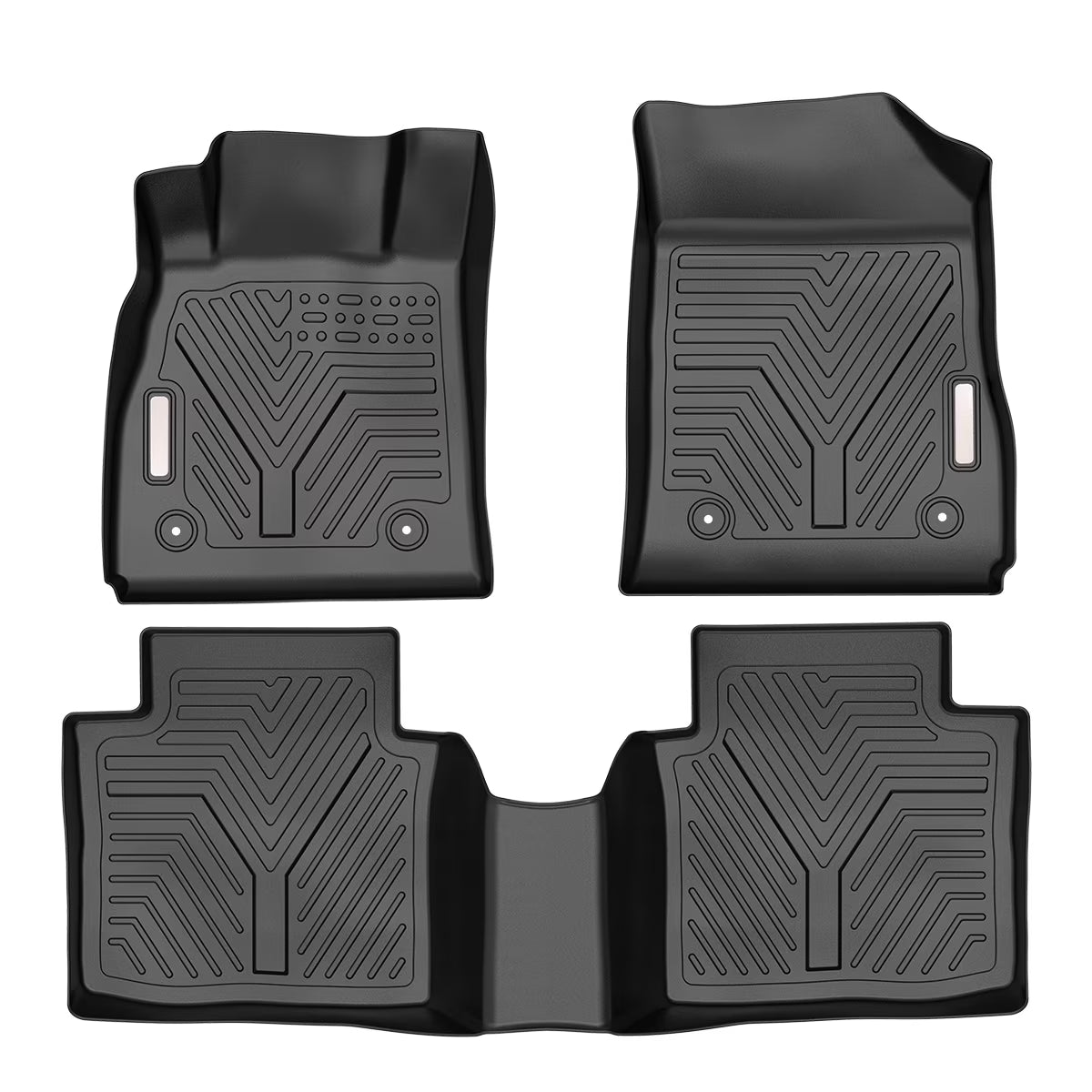 RVNI TPE Rubber Front and Rear 3-Piece for 2014-2020 Chevrolet Impala Black Floor Mats Set, All-Weather Protection