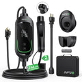 Level 1 & 2 Tesla EV Charger, 16A Adjustable Home Charger with 240V NEMA 6-20 Plug, 120V Adapter, Real-Time Dynamic Display and Ring Light, Compatible with Tesla Model Y/3/S/X/Cybertruck
