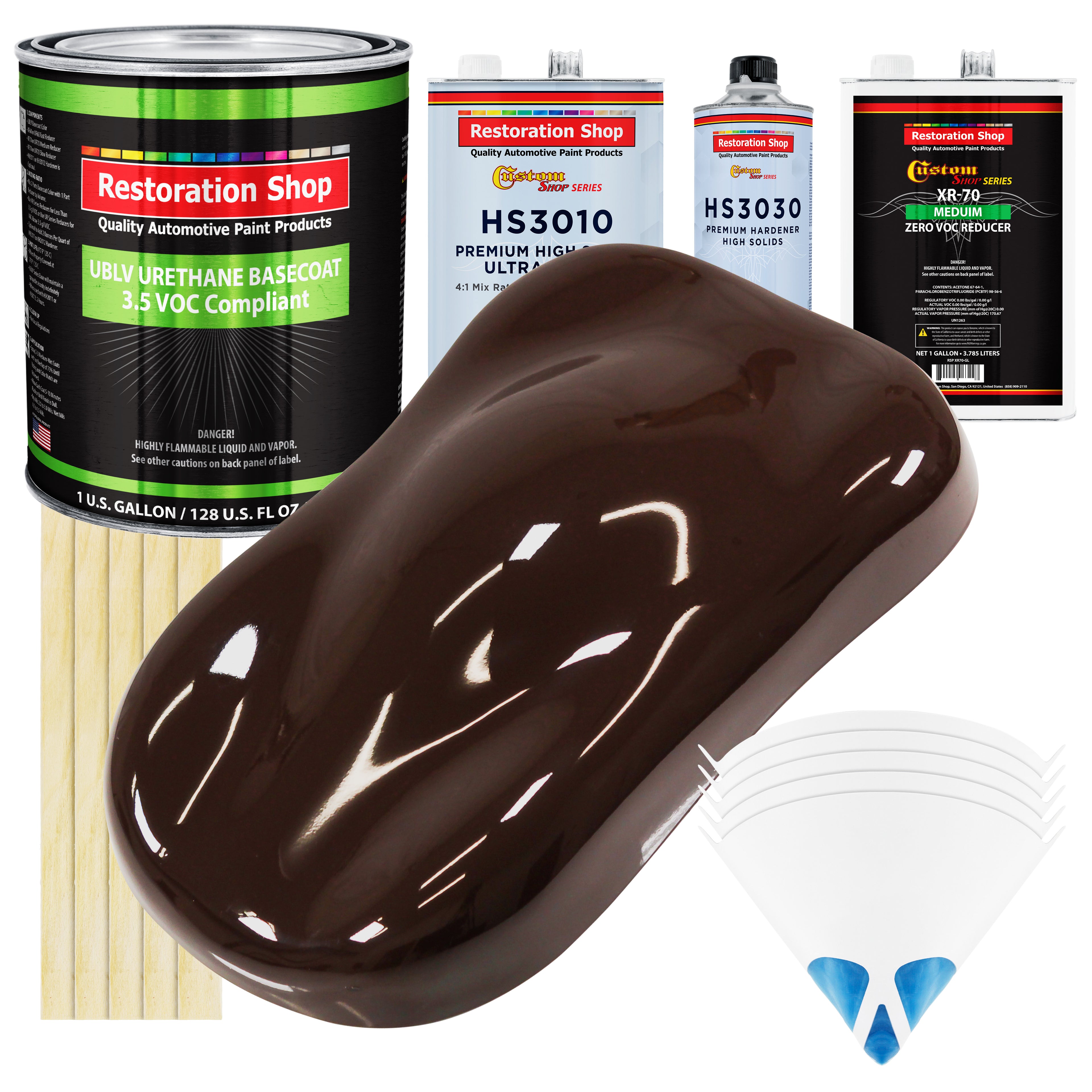 Dark Brown Premium Gallon Kit Low VOC URETHANE BASECOAT Car Auto Paint Kit