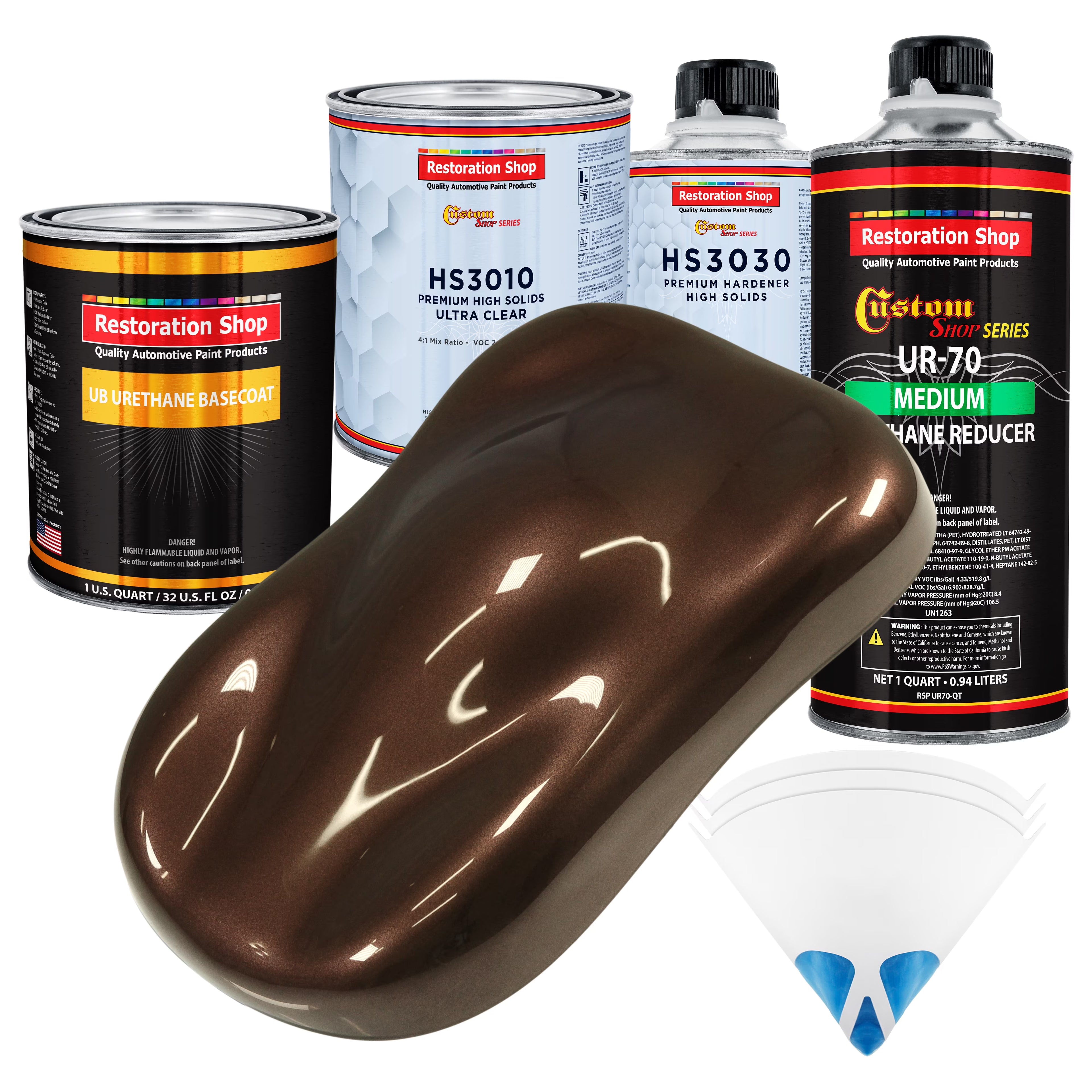 Mahogany Brown Metallic Premium Quart URETHANE BASECOAT CLEARCOAT Auto Paint Kit