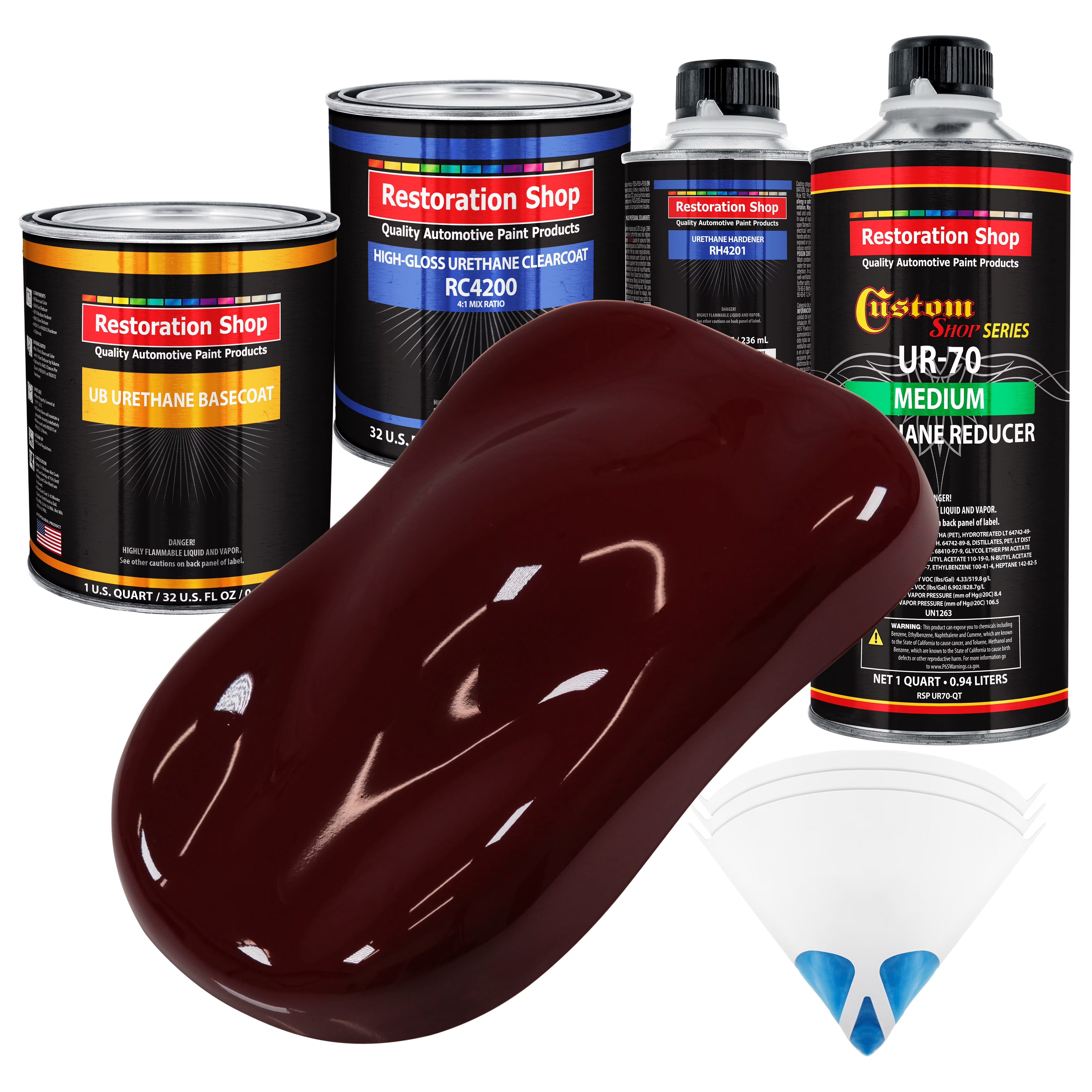 Burgundy Quart URETHANE BASECOAT CLEARCOAT Car Auto Body Paint Kit