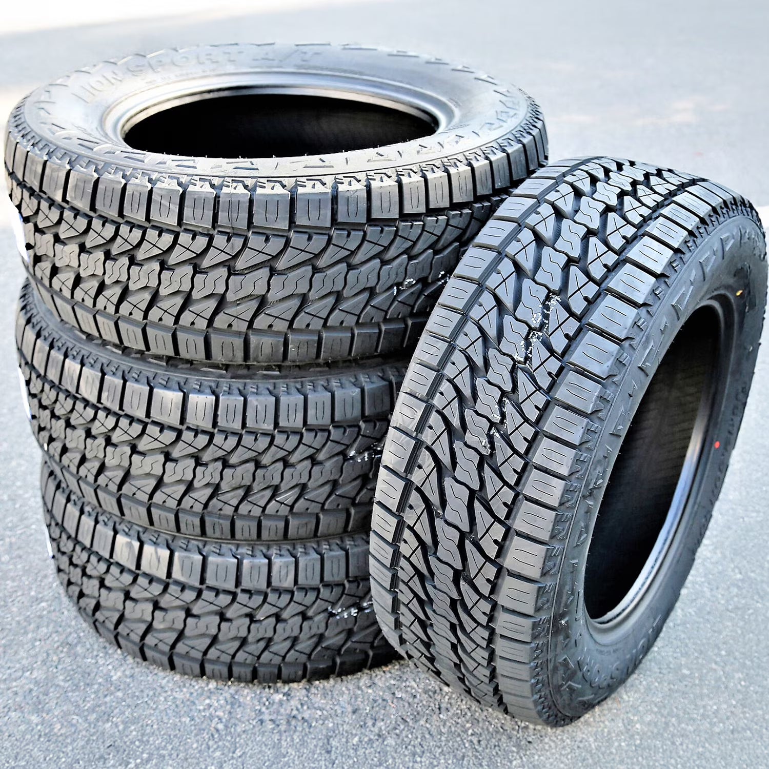 Set of 4 (FOUR) Leao Lion Sport A/T 275/65R18 116T AT All Terrain Tires Fits: 2015-23 Ford F-150 Lariat, 2019-23 Chevrolet Silverado 1500 LT Trail Boss