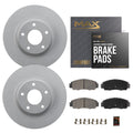 Max Advanced Brakes - Brake Kit for 2019 2020 2021 Chevy Silverado 1500 GMC Sierra 1500 2021 Chevy Tahoe Rear Replacement Geomet Coated Disc Brake Rotors and Ceramic Brake Pads