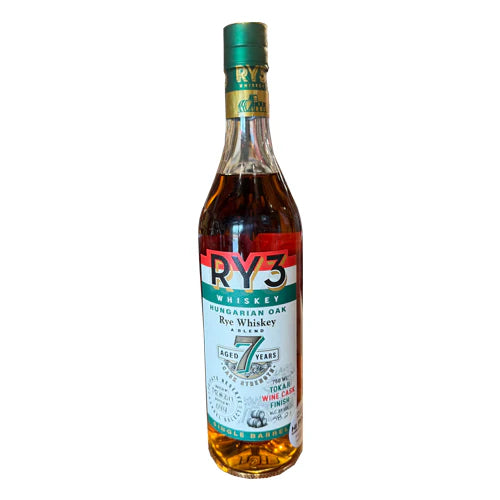 Ry3 Hungarian Oak Rye Whiskey Tokaji Wine Cask Strength 7 years old - 750ml