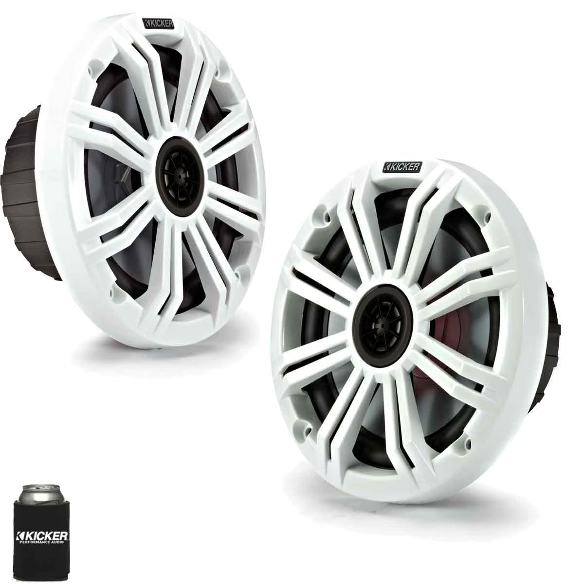 Kicker KM 6.5  White Marine Speakers, 2-Way, 195W Peak Power