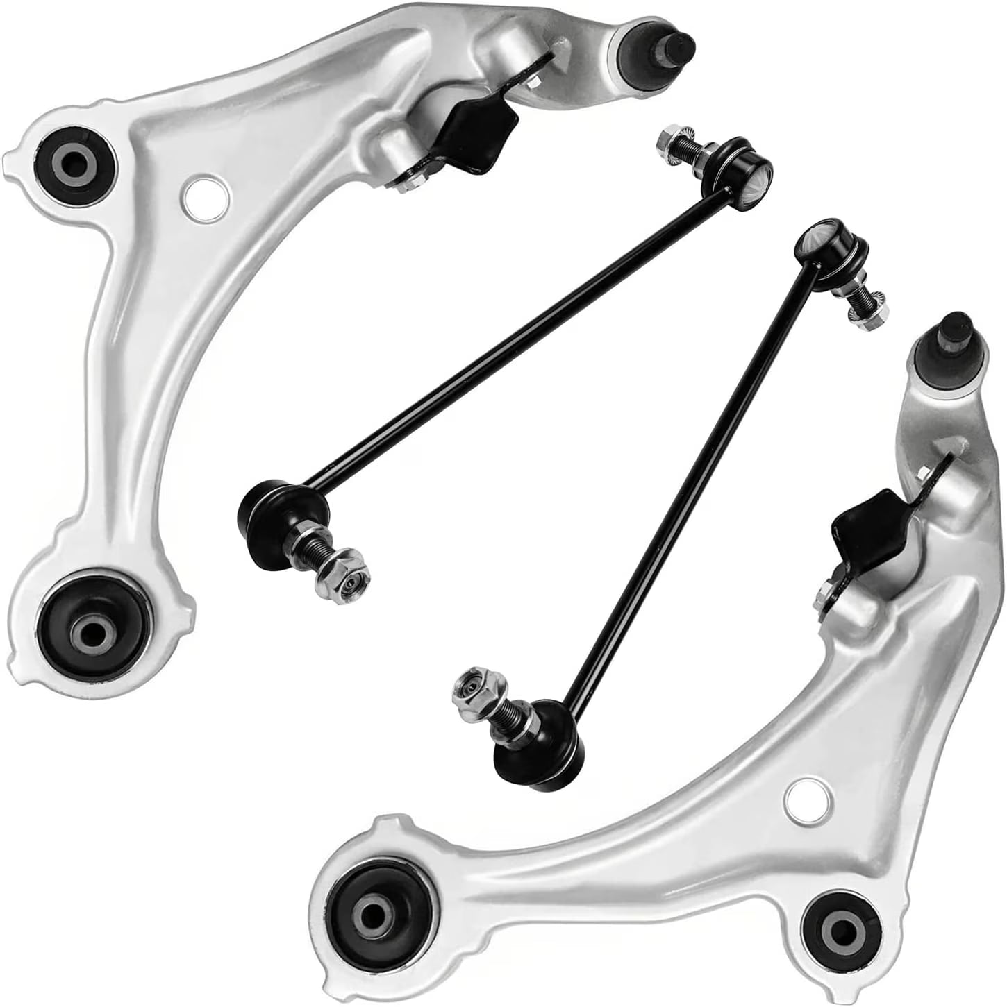 Detroit Axle - Front 4pc Control Arms Kit for 09-14 Nissan Murano, 2 Lower Control Arms & Ball Joint 2 Sway Bar Links 2009 2010 2011 2012 2013 2014 Replacement