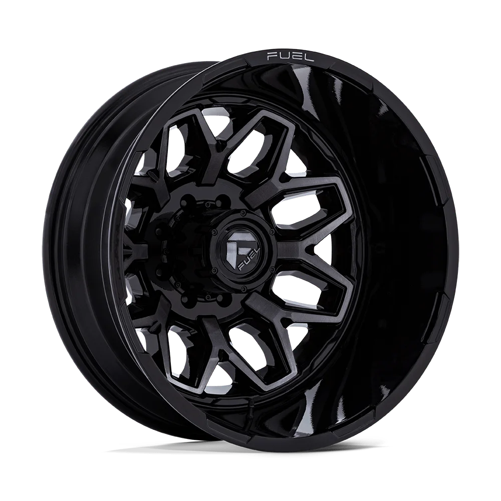 20x8.25 Fuel Off-Road D875 Flux Black Brushed DUALLY REAR Wheel 8x200 (-227mm)