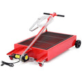 20 Gallon Electric Oil Drain Pan with 110V Pump & 8 Ft Hose, Low Profile & T Folding Handle Oil Drain Cart for Truck Cars SUVs,Red