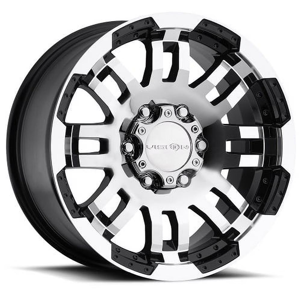 18  Vision 375 Warrior Gloss Black Machined Face Wheel 18x8.5 6x5.5 Rim 18mm