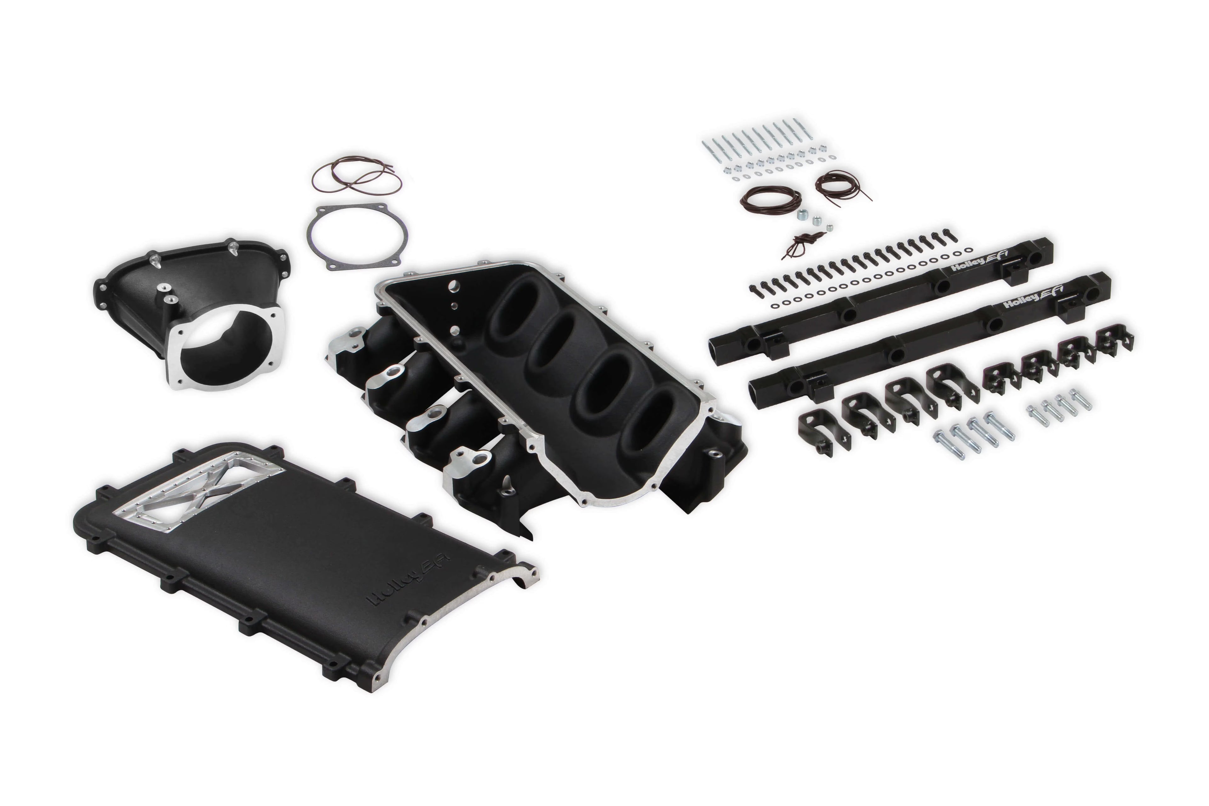 Holley 300-682BK Ultra Lo-Ram Manifold with Burst Panel Single Injector Black