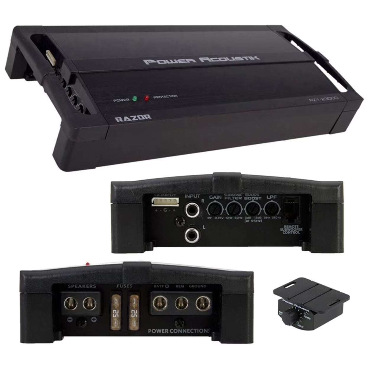 Power Acoustik RZ1-2300D 2300 Watt Monoblock Class D Car Amplifier