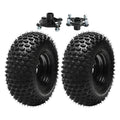 2pcs 7 inch Wheel 16x8x7 16x8-7 Wheel Tire and Rim 4 Stud 110mm 4Ply Tubeless Wheel + Rear Axle Hubs for Lawn Mowers Mini Bike ATV UTV Quad Buggy Go Kart Tire Wheel Four Wheelers (23T Black)