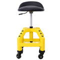 NEW Heavy-Duty Pneumatic Mechanics Rolling Stool, 360¡ã Swivel Shop Seat w/Tool Tray, Yellow, 300lb Cap