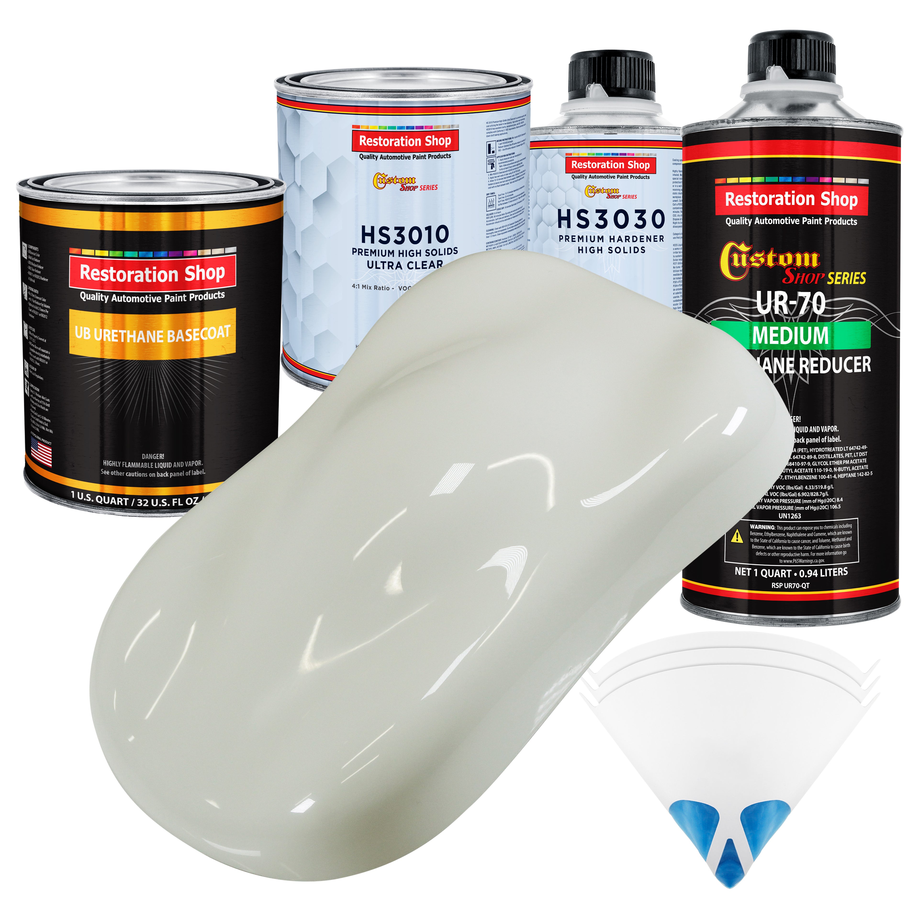 Ermine White Premium Quart URETHANE BASECOAT CLEARCOAT Car Auto Body Paint Kit