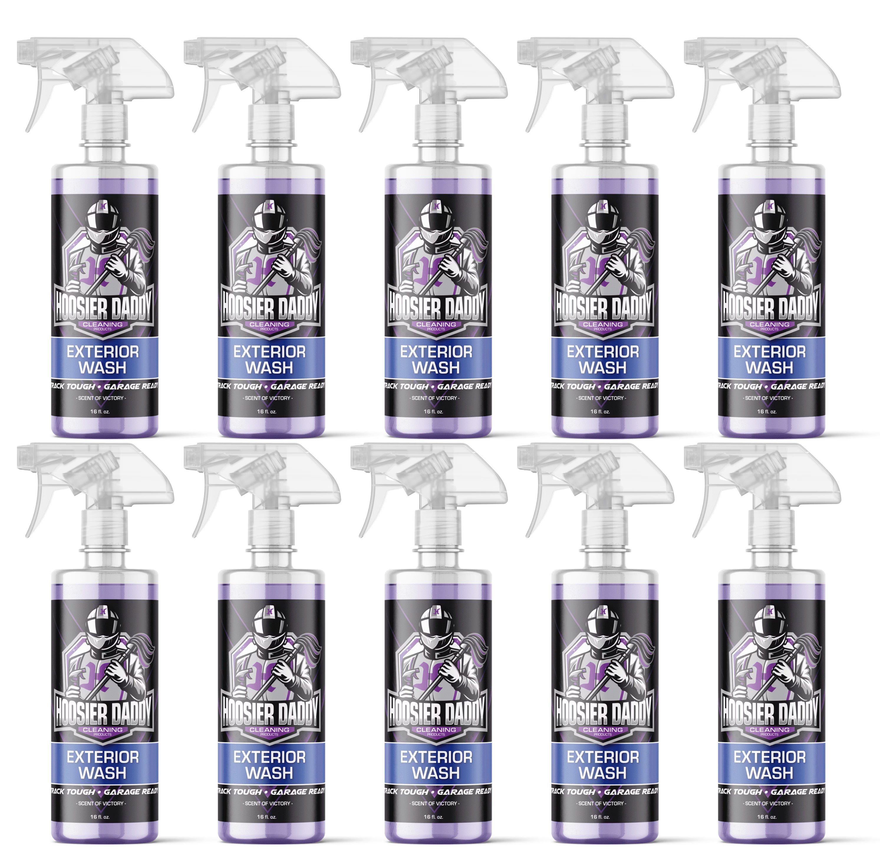 Hoosier Daddy 16oz Car Exterior Cleaner Concentrate - Removes Dirt, Bugs, & Road Grime - Safe for Paint, Glass, & Chrome - Dilutes for Multiple Uses(10-Pack)