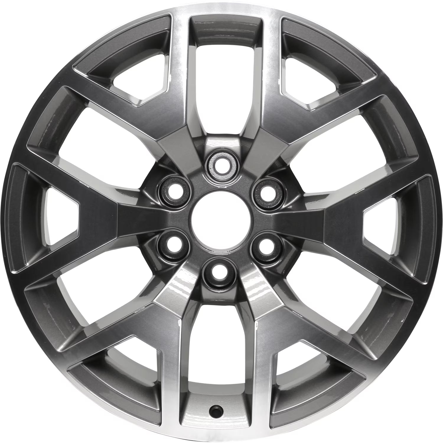 New Aftermarket Machined and Painted Medium Charcoal Metallic Aluminum Wheel 20 x 9 fits 2014-2018 GMC Sierra 1500