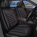 DIKSOAKR 2 Front Car Seat Cover Fit for Kia Forte 2010-2025: Faux Leather Seat Cushion with Lumbar Support Waterproof Seat Protector Compatible Airbag (Black)-First Row 2 Seats
