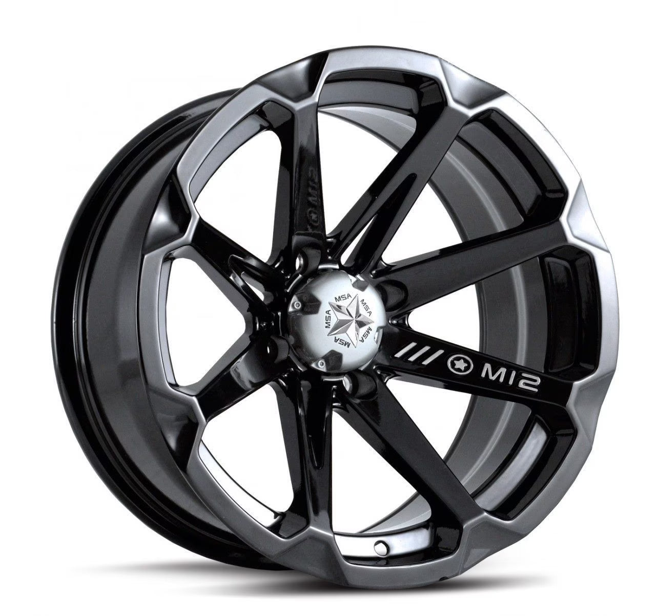 MSA Offroad Wheels Aluminum Rim M12 DIESEL 14X7in Gloss Black Finish, M12-04756
