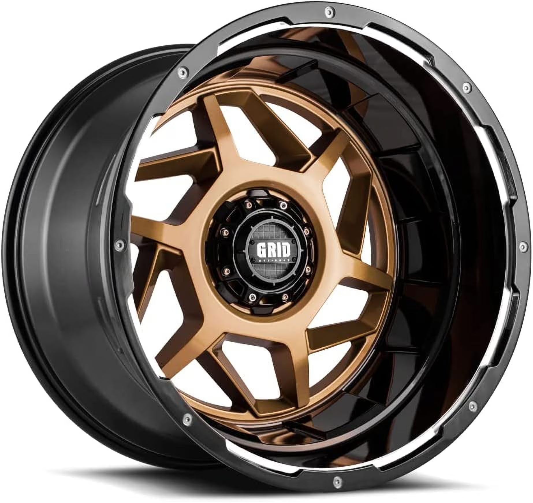 Grid Off-Road GD14 Custom Wheel for 20x9 inch Gloss Bronze W/ Matte Black Lip Rim 87.1mm Hub Bore