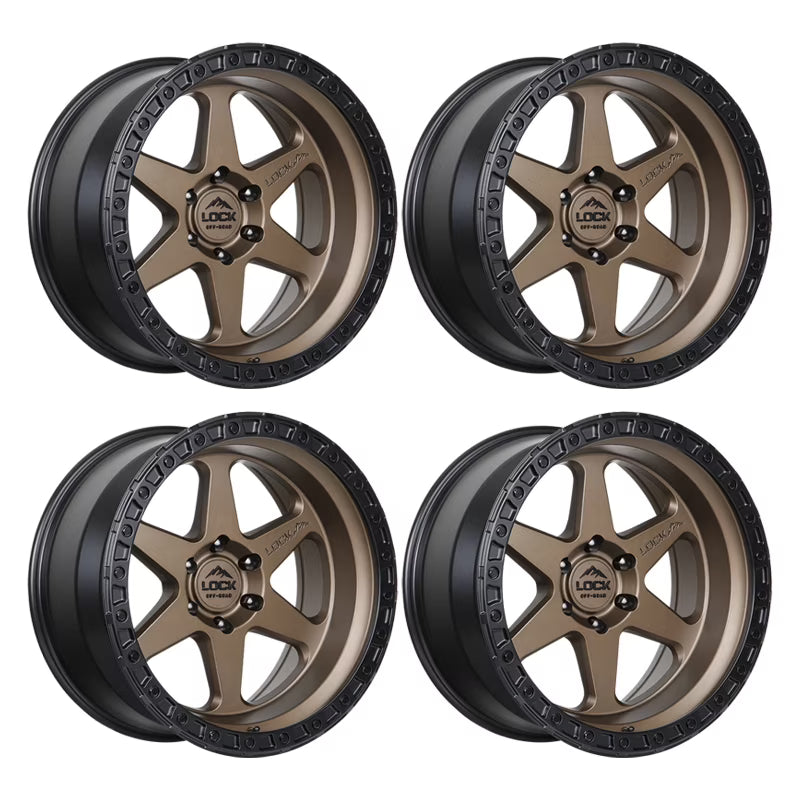4 x Lock Offroad Olympus Matte Bronze Wheels 6x139.7 17x9 -12et Truck Suv Rims