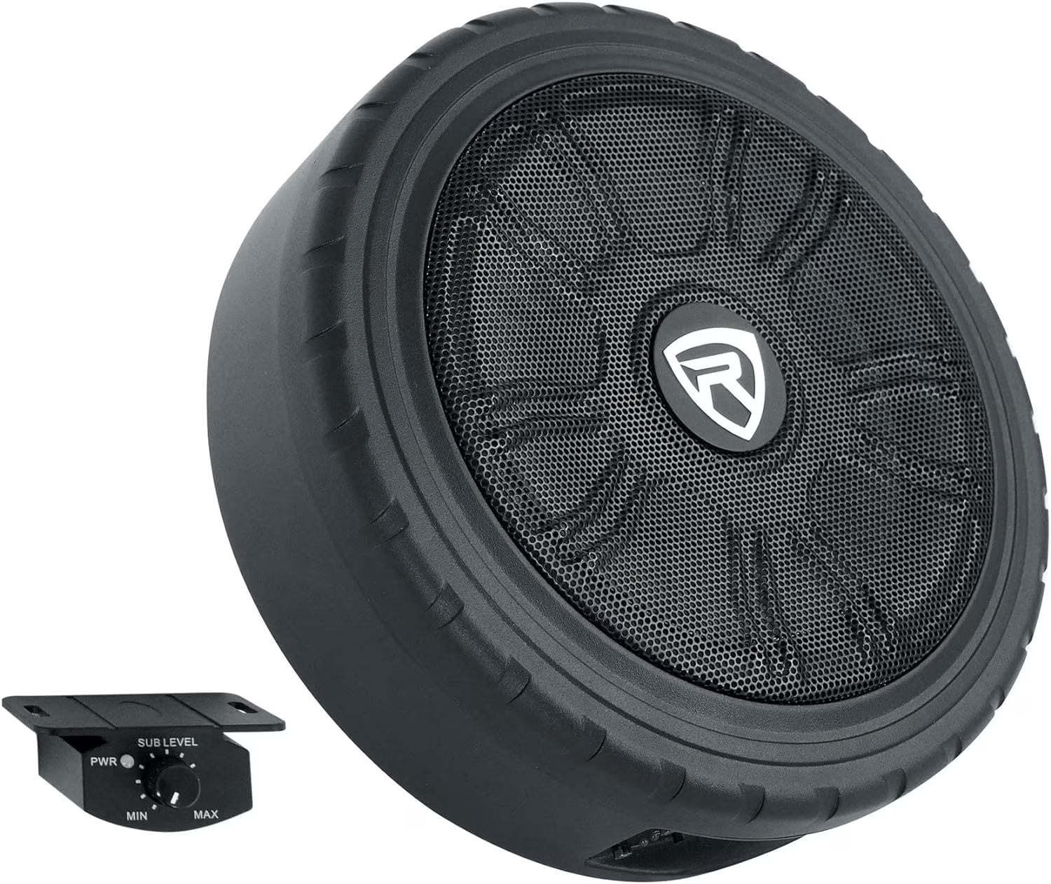 Rockville WHEEL OF BASS 8  Slim Under-Seat Powered Truck/Car Audio Subwoofer Sub