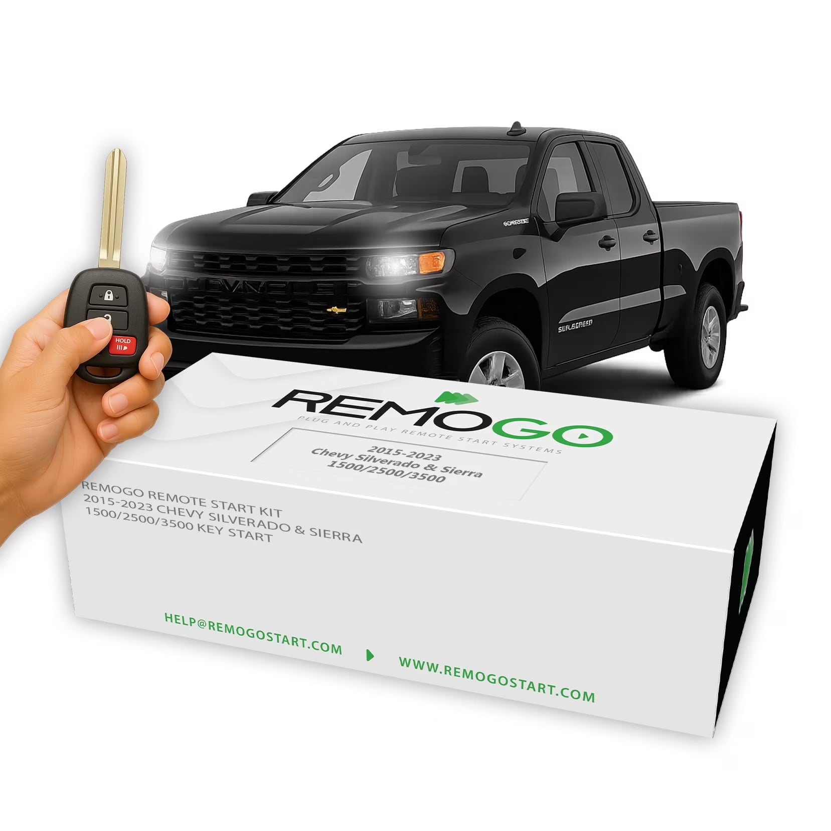 REMOGO Remote Starter Kit for 2015-2023 Chevy Silverado & Sierra 1500 2500 3500 | Key Start