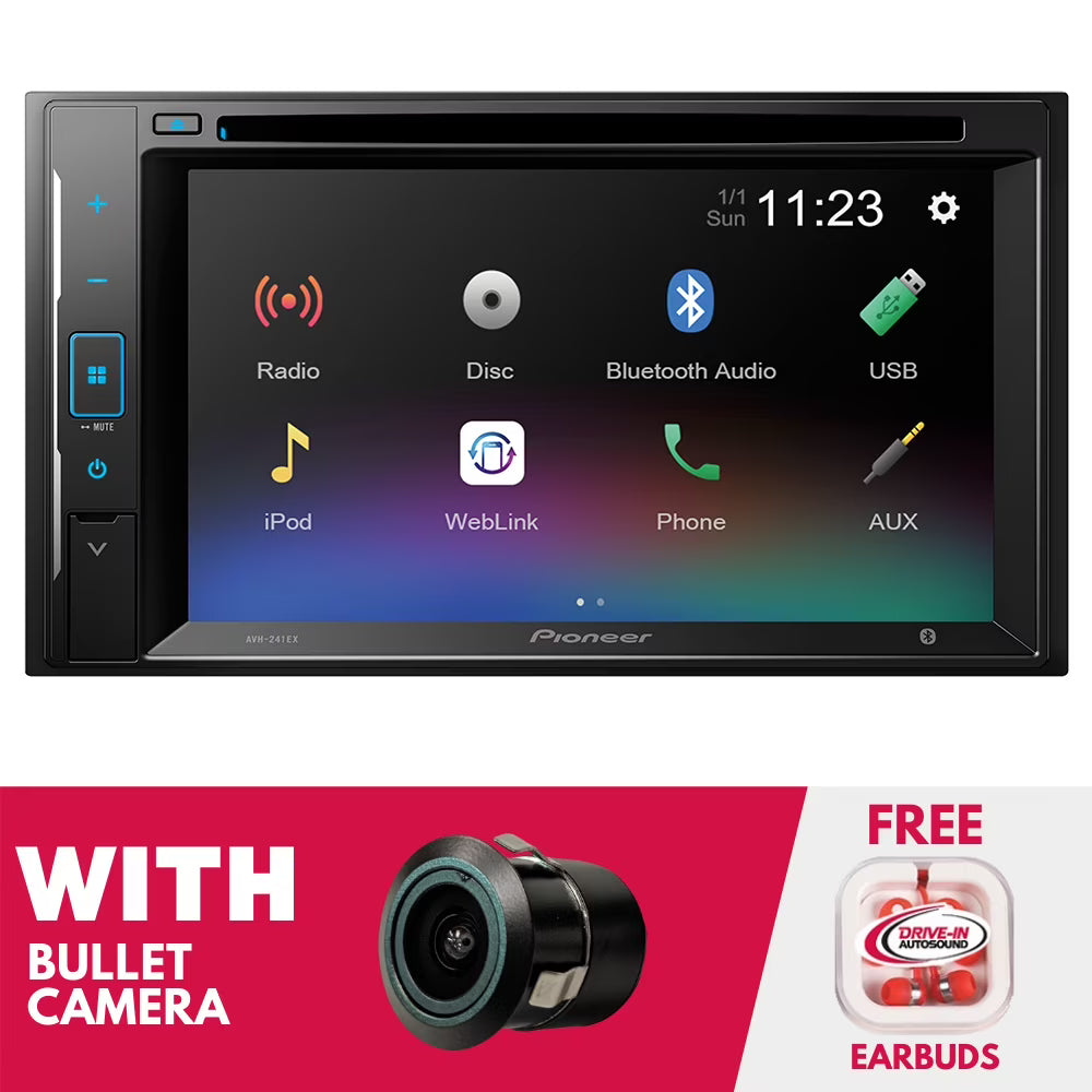 New Pioneer AVH-241EX 6.2  Double-DIN CD/DVD Receiver with Bullet Camera