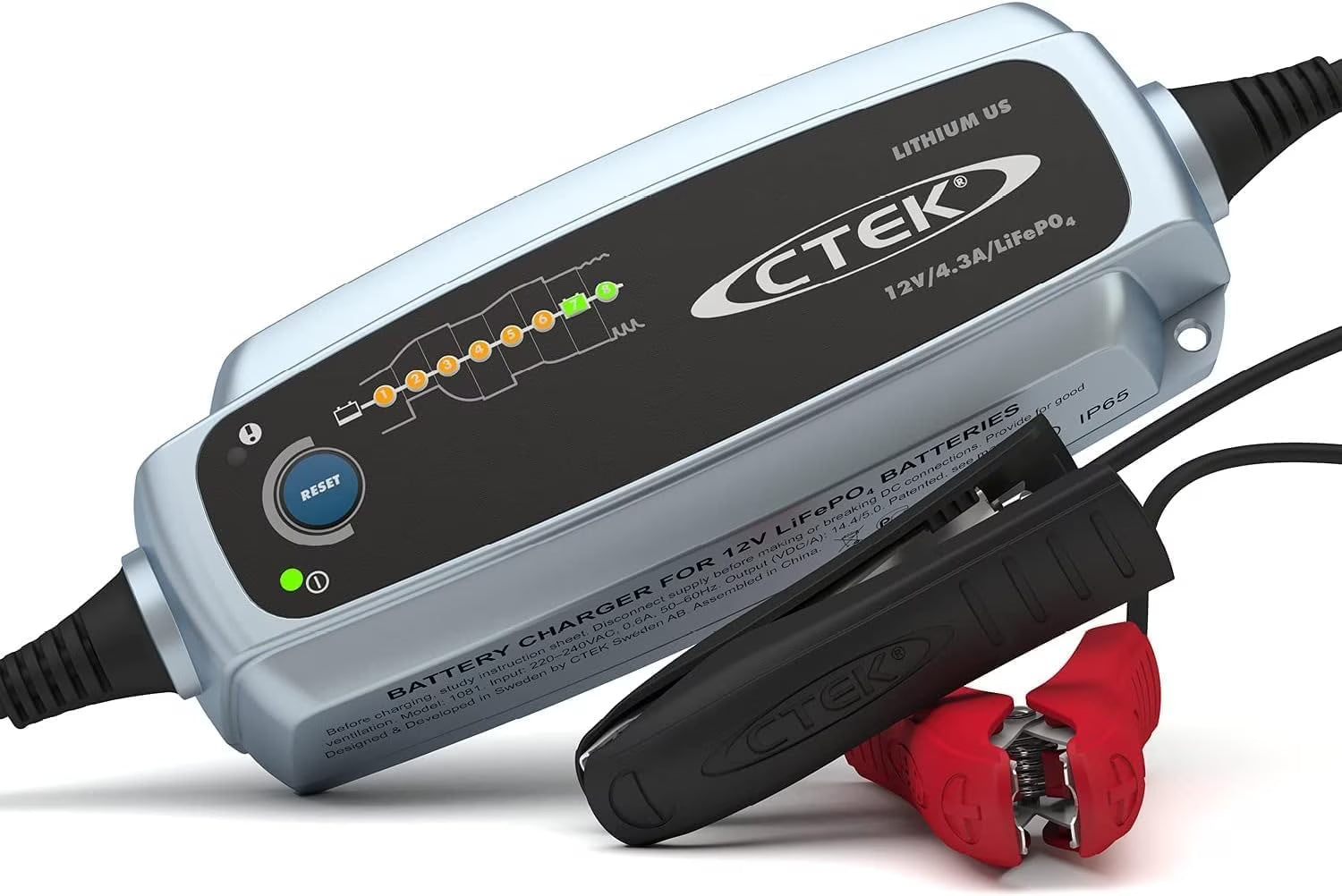 CTEK Lithium US, 12V Lithium-Ion Phosphate (LiFePO4) Battery Charger For Automobiles And Car, Battery Tender Charger, Battery Maintainer, LiFePO4 Battery Charger And 12V Lithium Ion Battery Charger