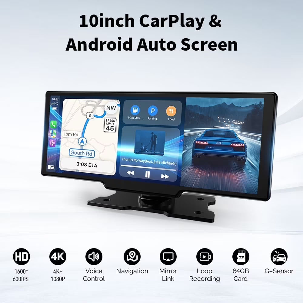 Herilary 10.26  Touchscreen Car Stereo with CarPlay, Android Auto, Mirror Link and Dash Cam