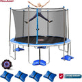 Sportspower TruJump 12¡ä Trampoline. with Safety Enclosure and Spin-N-Light. Blue