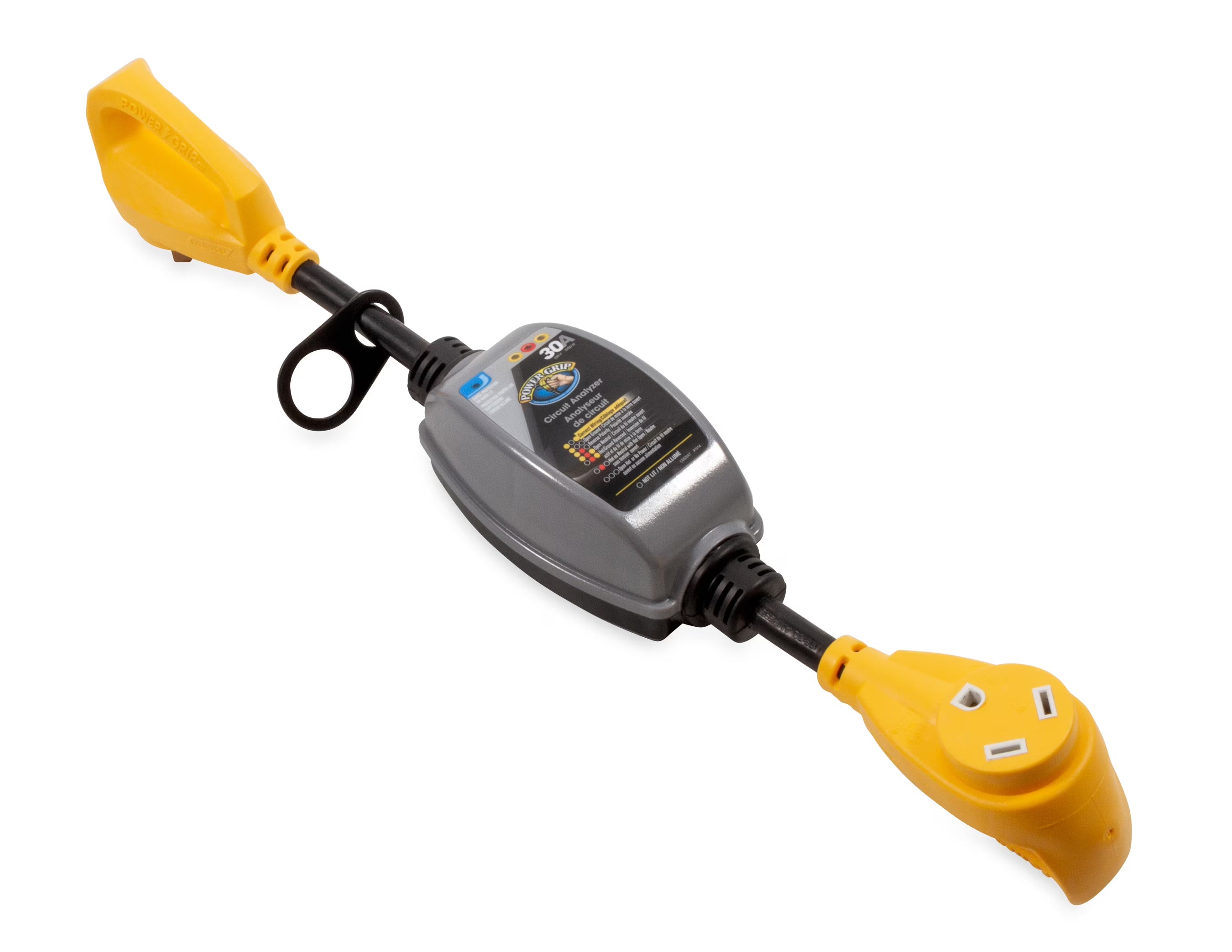 Camco Power Grip Camper/RV 30-Amp Circuit Analyzer Dogbone, Integrated Surge Protection (55312)