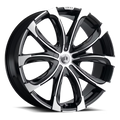 LUXXX Alloys Alloy Rims LUX24V 24X9.5 5127/139.7 +18 78.1 Gloss Black Machined Face
