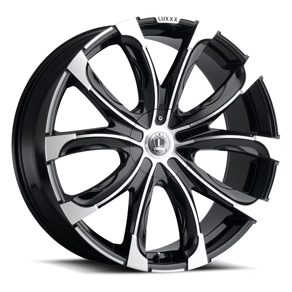 LUXXX Alloys Alloy Rims LUX24V 24X9.5 5127/139.7 +18 78.1 Gloss Black Machined Face