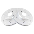 TRQ Front Performance Brake Rotors Set Premium G-Coated Cross Drilled & Slotted Fits Select 2005-2021 Chrysler 300 2009-2022 Dodge Challenger 2006-2022 Charger 2005-2008 Magnum